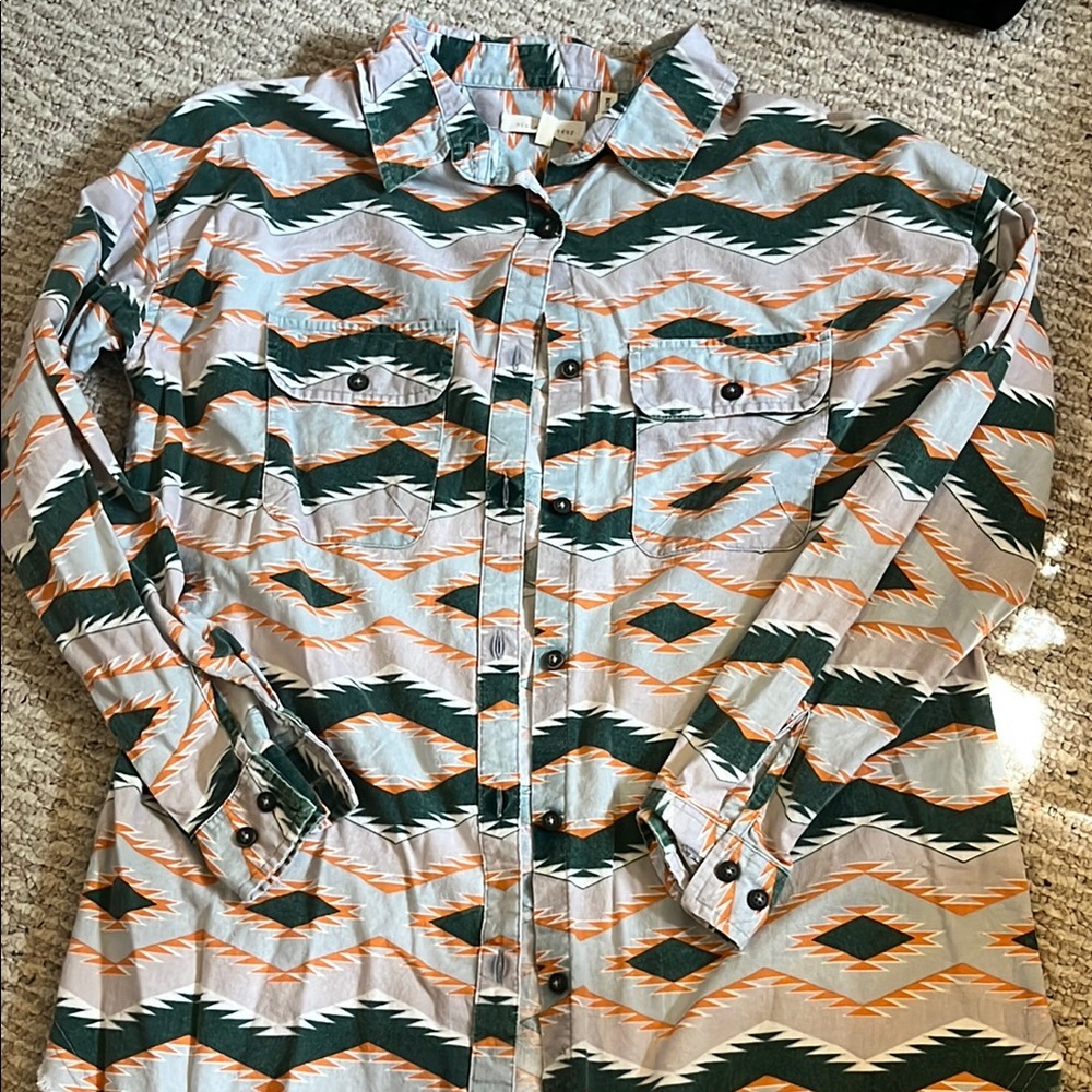 Aztec Button-Up Shirt Women’s Size S